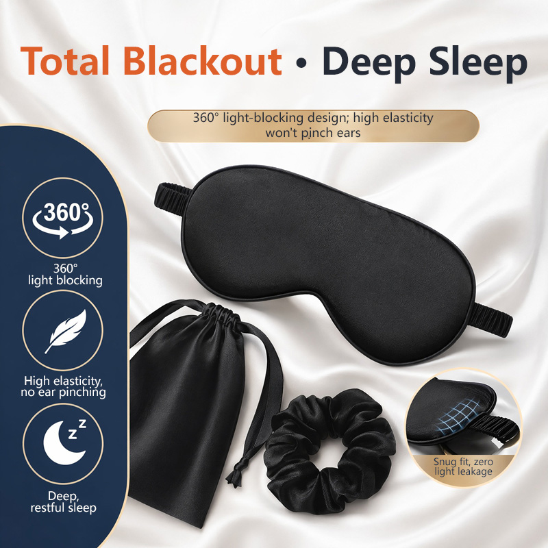 Travel Hair Accessories - Masque pour les yeux en soie,