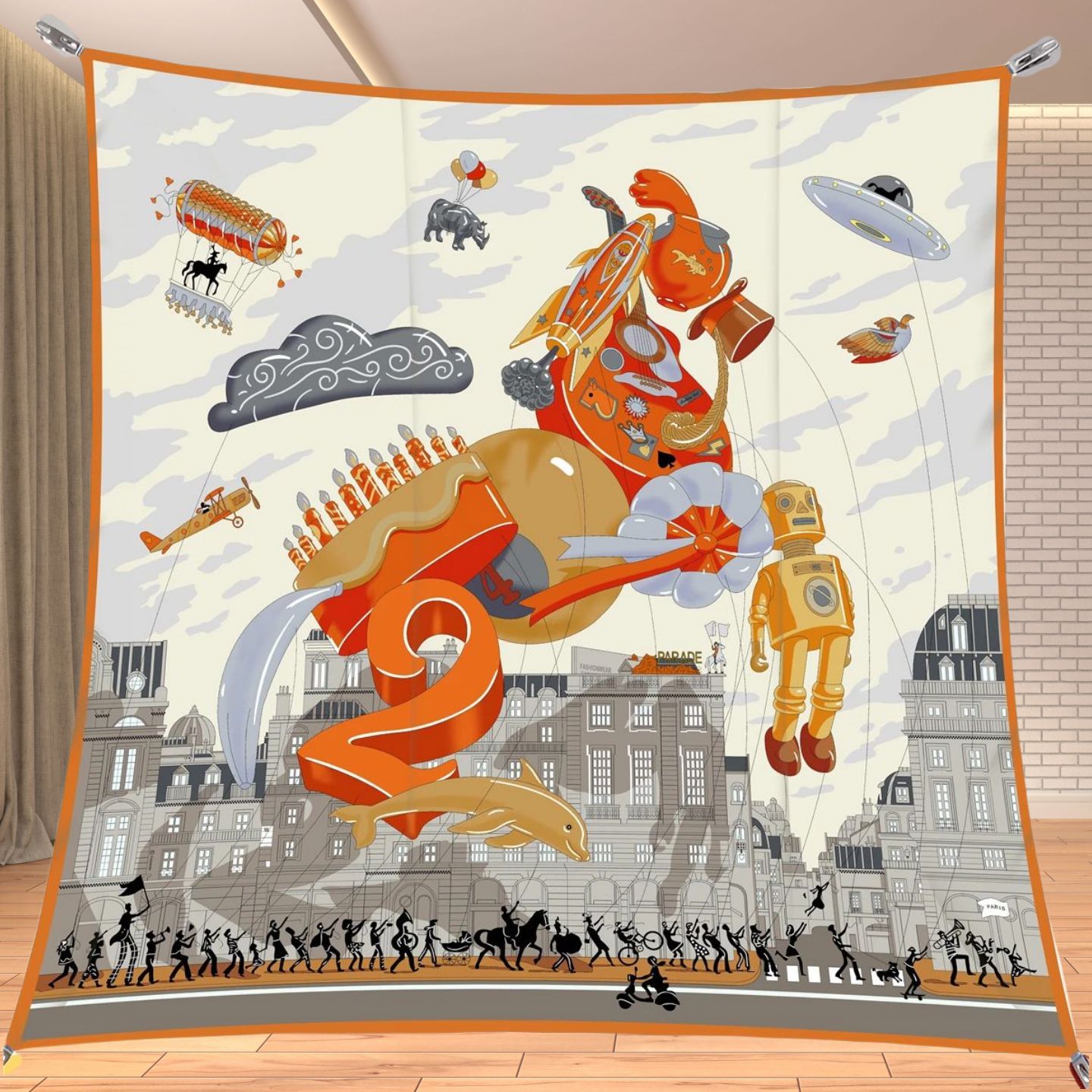 Travel Accessories Unisex - Foulard carré en twill effet soie