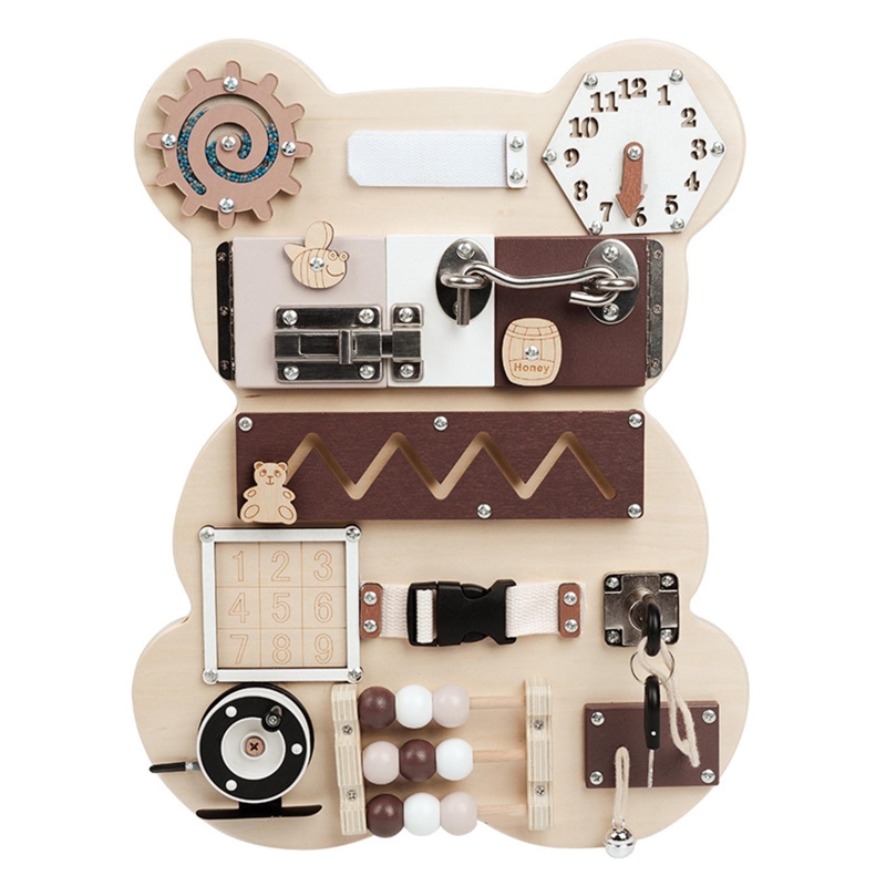 Travel Accessories For Baby - Planche d'activités Montessori, jouet ours occupé,