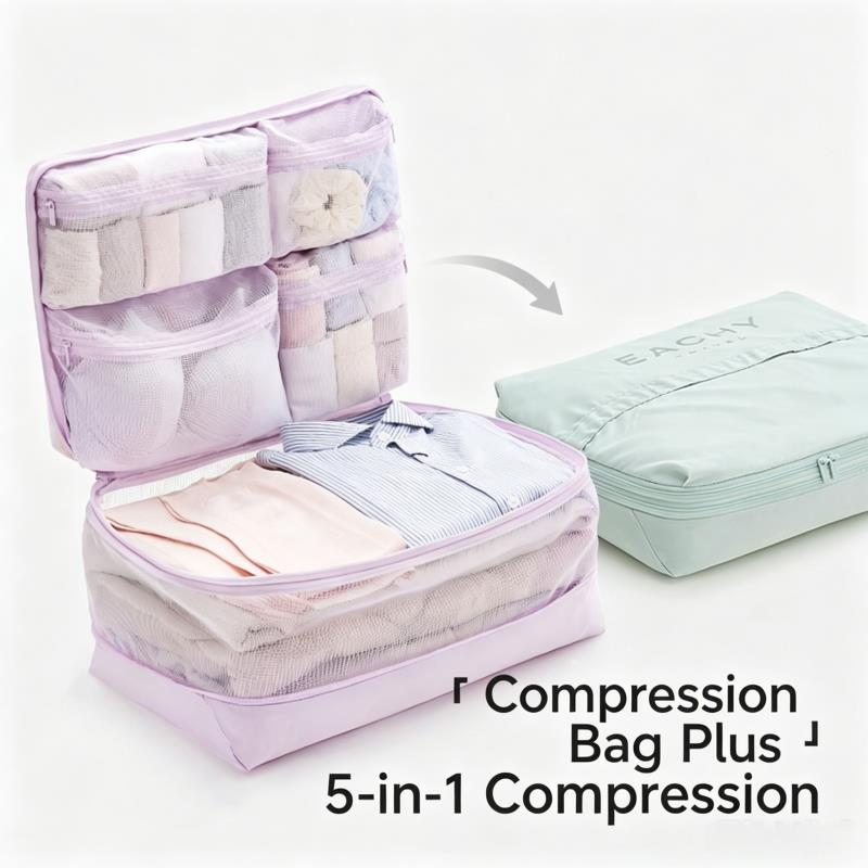 Travel Accessories Organiser - Sacs de compression 5-en-1 pour voyage,