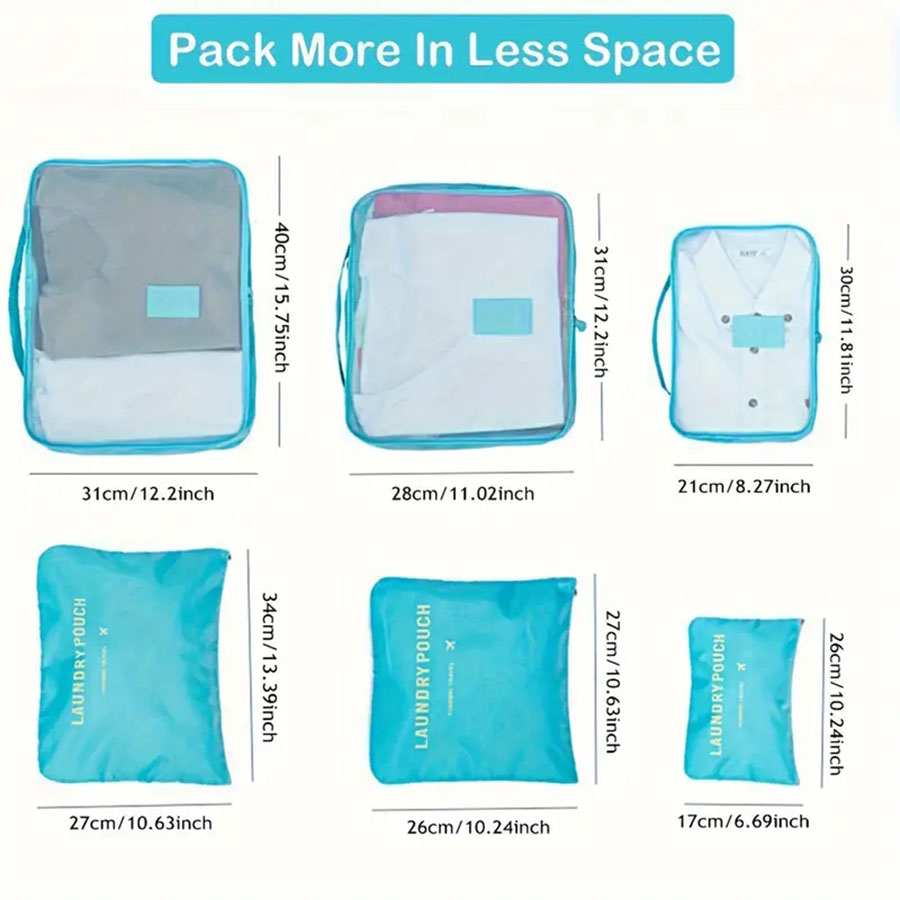 6 pièces organisateur de voyag - Travel Accessories Bag For Women avis et prix