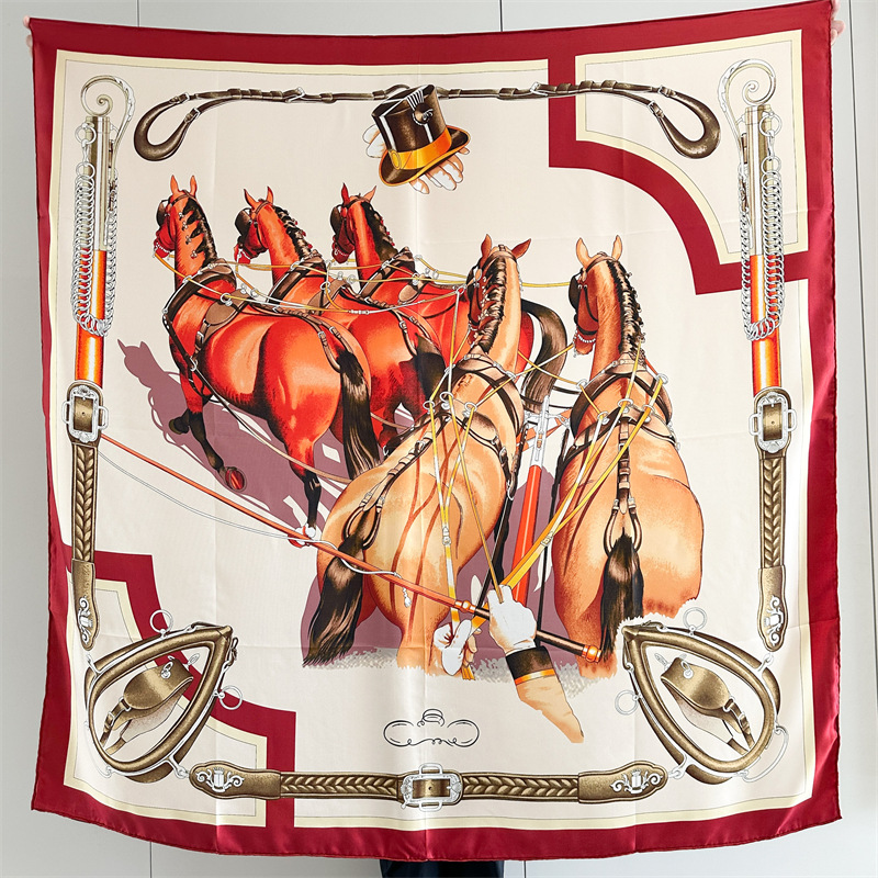 Écharpe en soie motif cheval d - Travel Hair Accessories avis et prix
