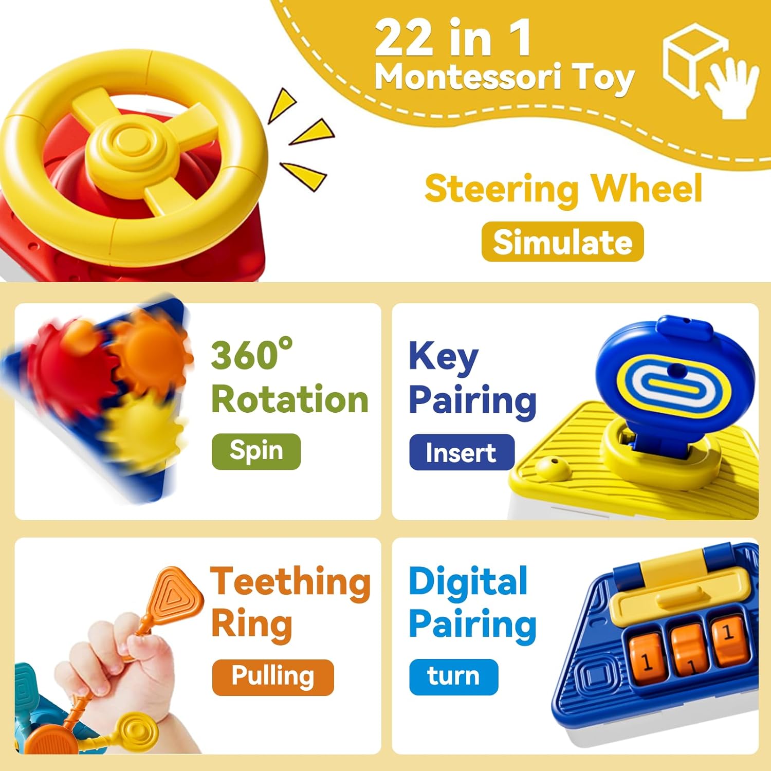 Cube d'activités Montessori po - Travel Accessories For Baby avis et prix