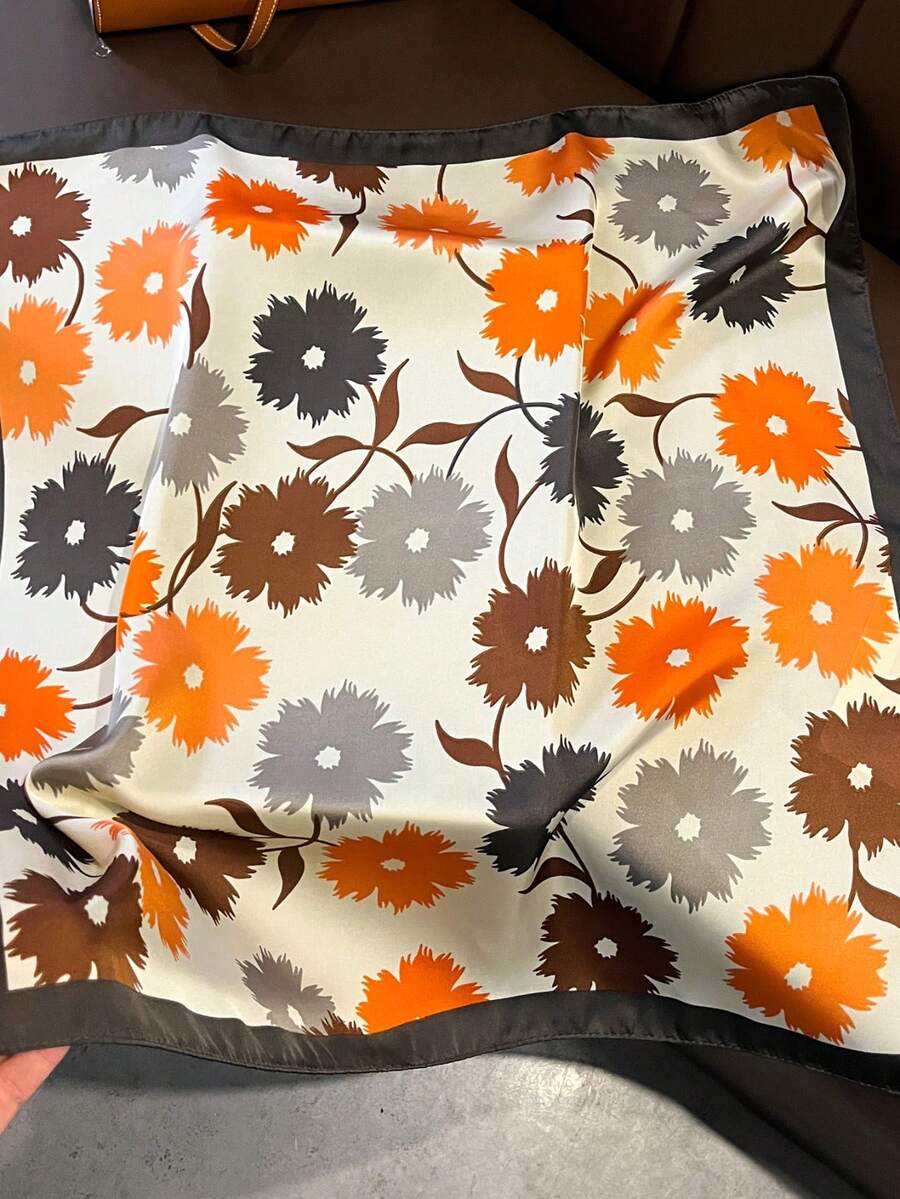 1 écharpe florale orange print - Travel Accessories Unisex avis et prix