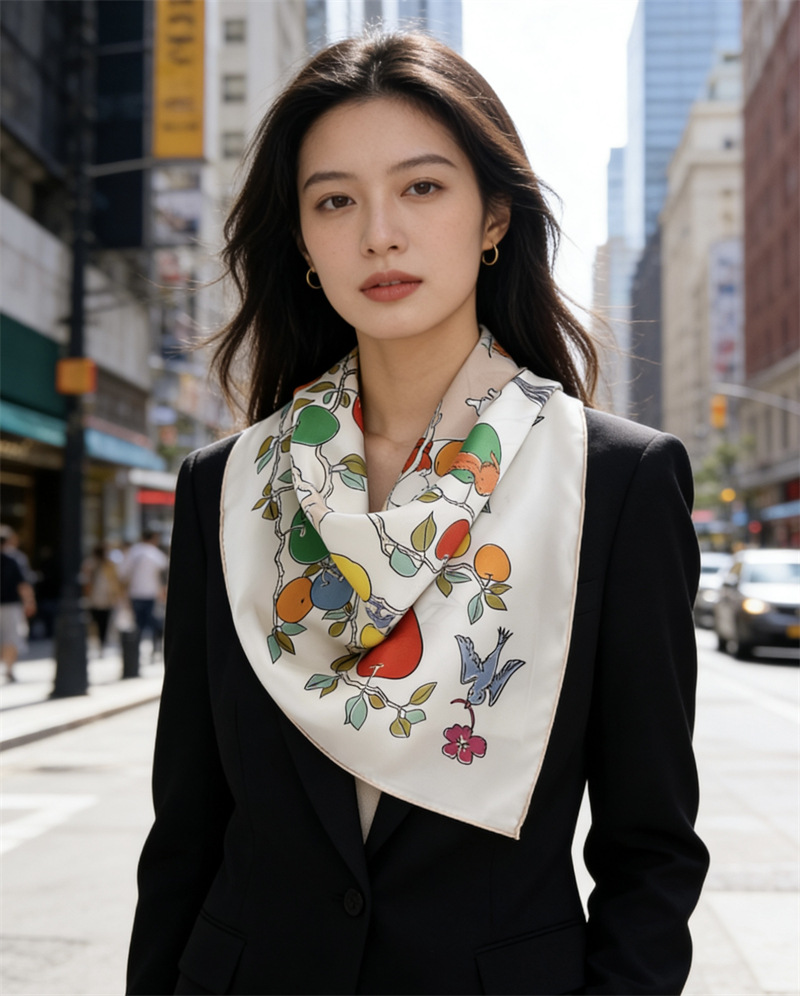 Foulard en soie imprimé double - Travel Hair Accessories avis et prix