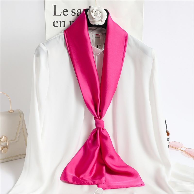 Écharpe longue en soie unie ro - Travel Hair Accessories avis et prix