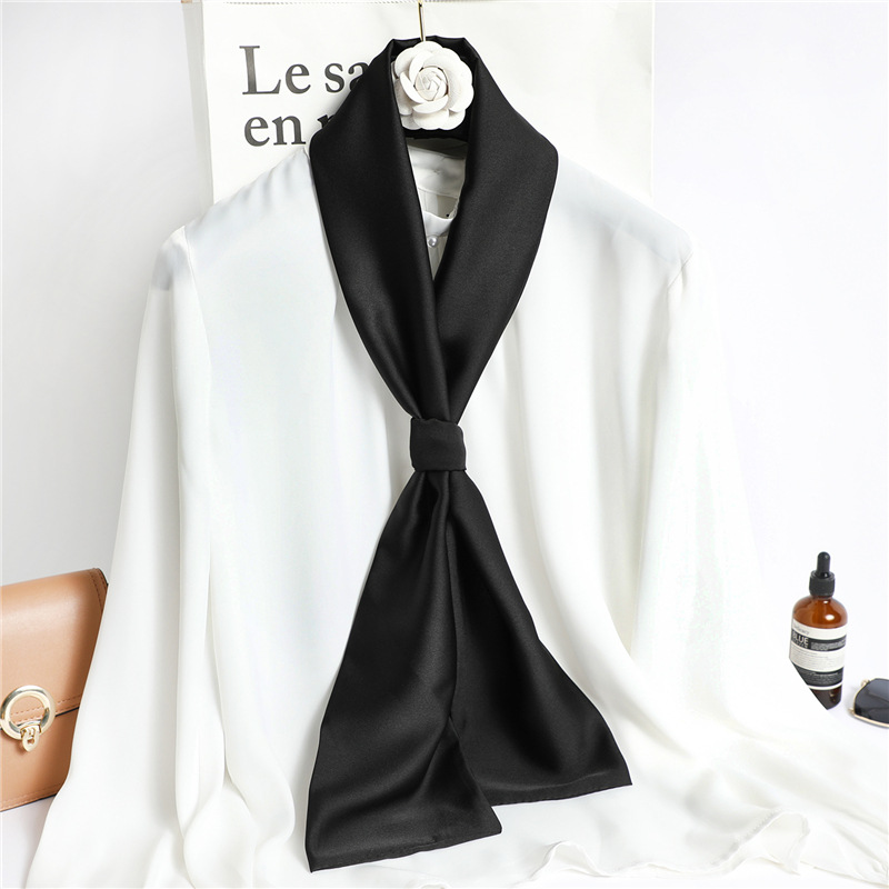 Écharpe longue en soie unie ro - Travel Hair Accessories avis et prix
